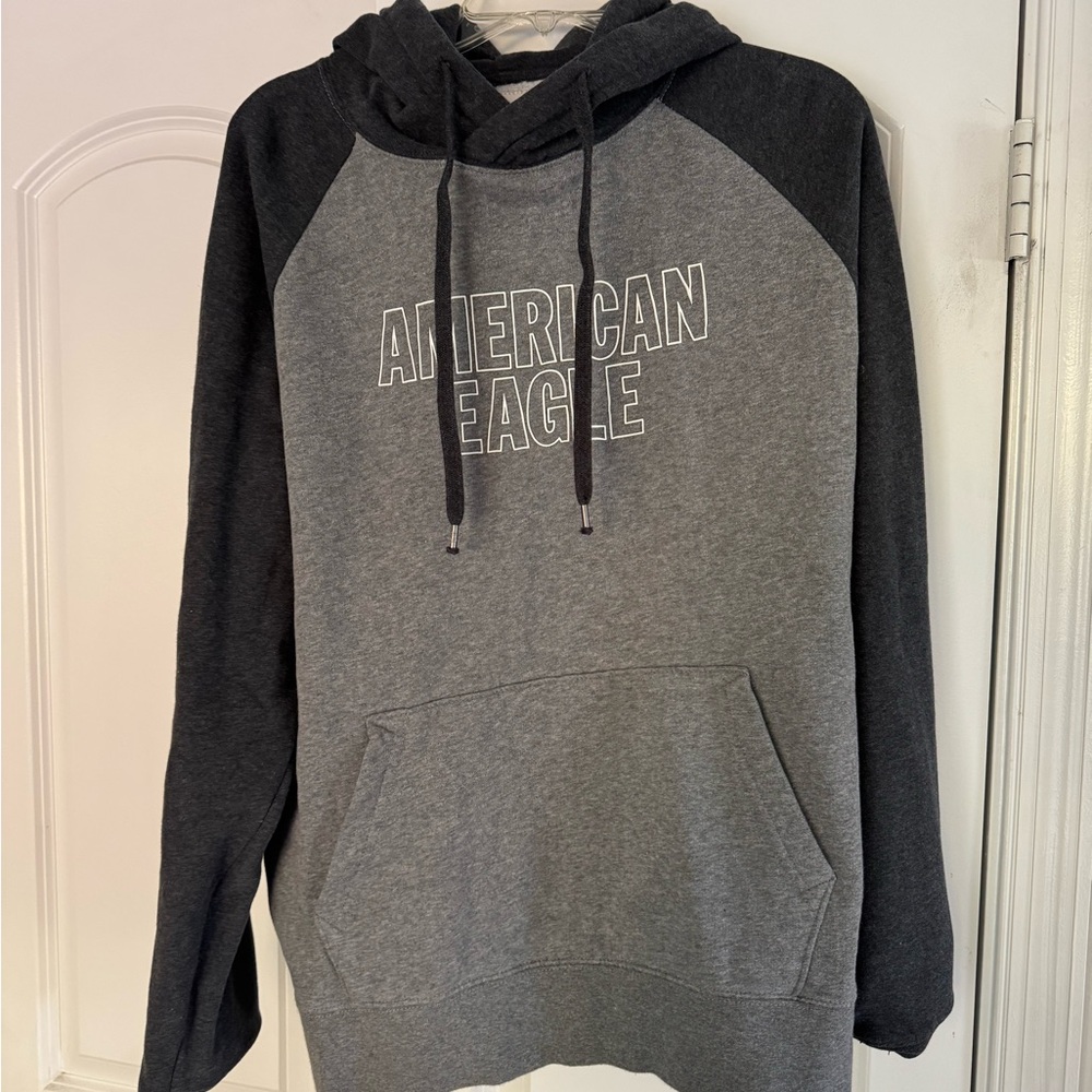 American Eagle Outfitters Charcoal and Gray Hoodie for Men